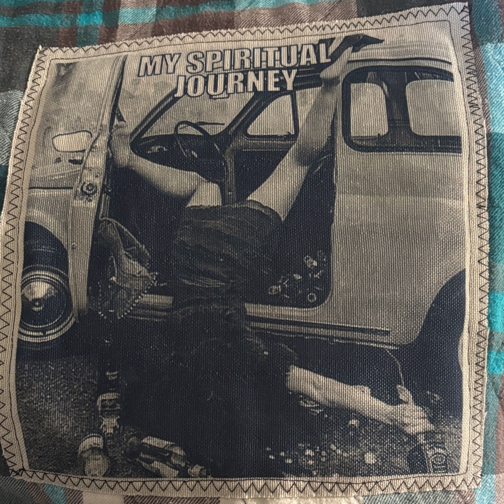 Plaid Hooded Fall Jacket With Graphic Patch - image 4